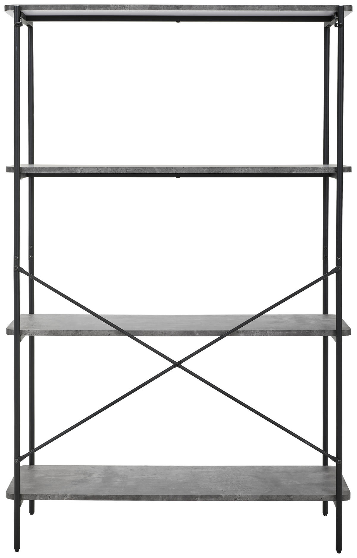 REGAL  110/170/32 cm Grau, Schwarz  - Schwarz/Grau, Design, Holzwerkstoff/Metall (110/170/32cm) - MID.YOU