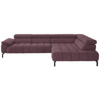 ECKSOFA in Chenille Beere  - Beere/Schwarz, Design, Textil/Metall (323/222cm) - Beldomo Style