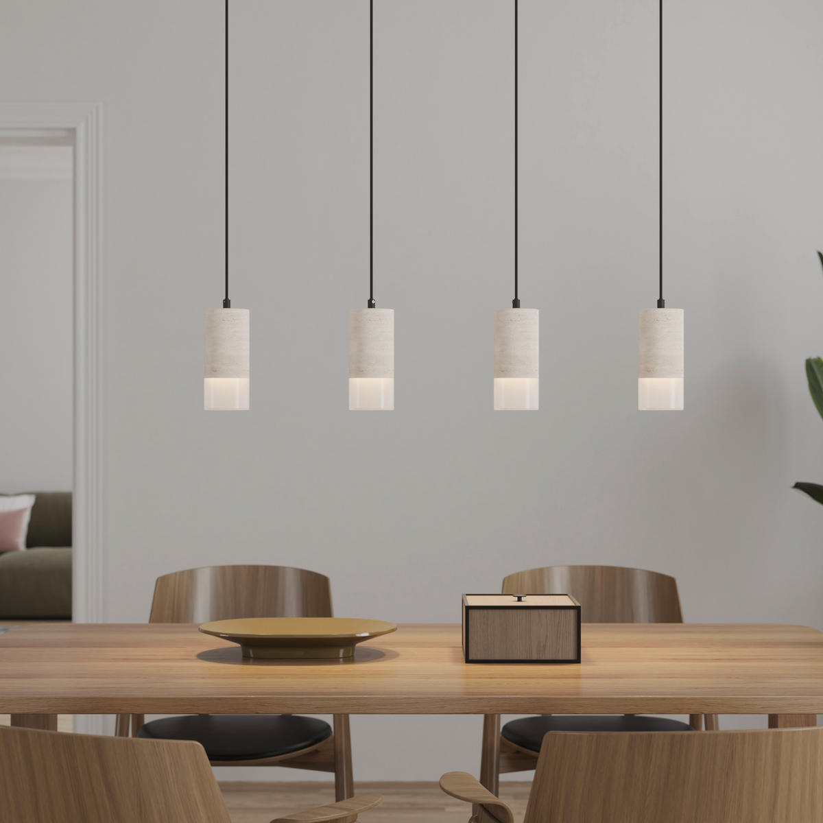 LED-HÄNGELEUCHTE 86/8/150 cm  - Pinienfarben, Design, Kunststoff/Stein (86/8/150cm) - Dieter Knoll