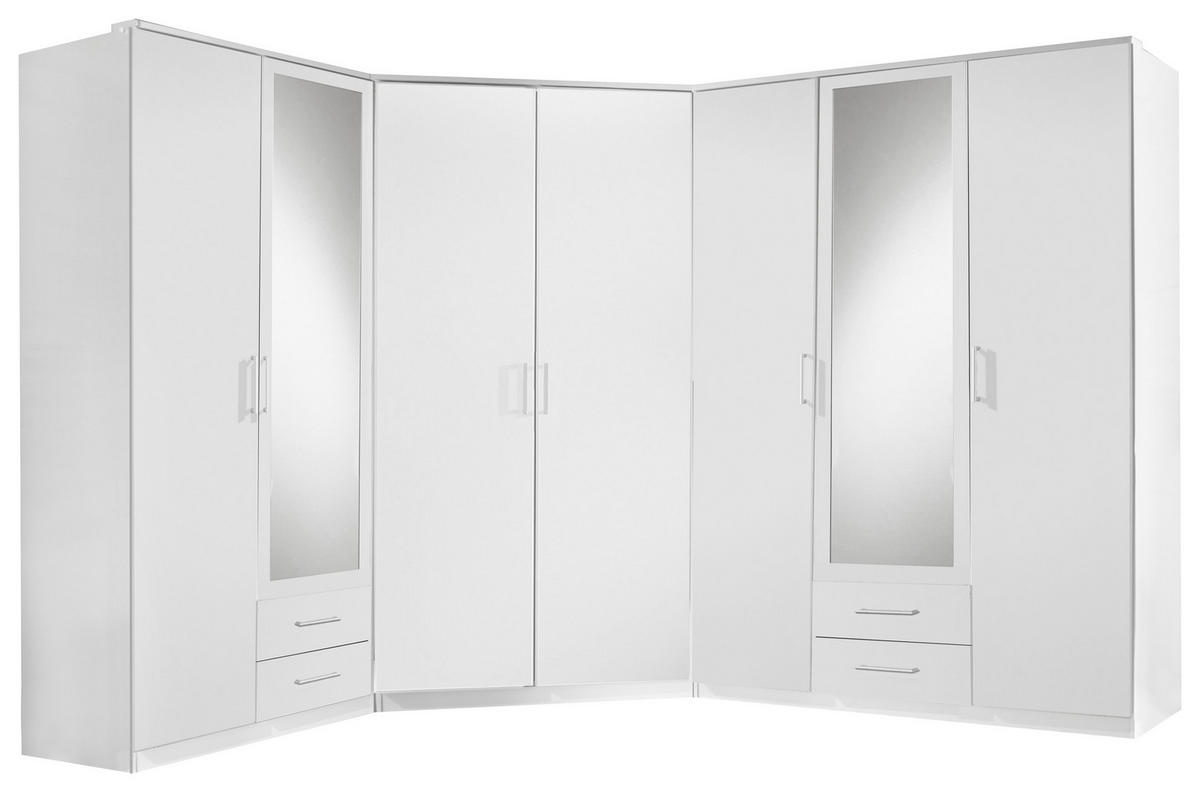 ROHOVÁ SKŘÍŇ, bílá, 95/198 cm - bílá/barvy hliníku, Konvenční, kompozitní dřevo/plast (95/198cm) - MID.YOU