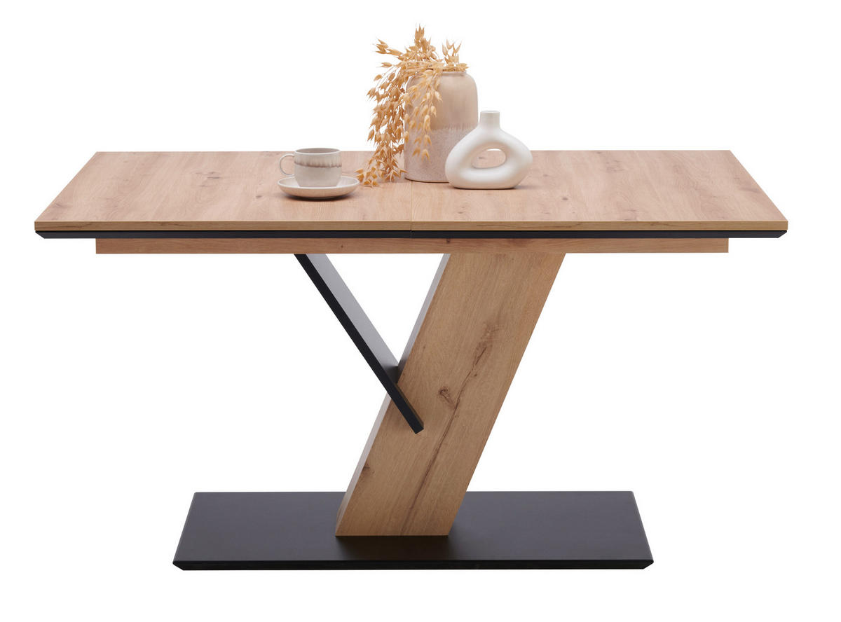 ESSTISCH in Holzwerkstoff 140-220/90/76 cm  - Schwarz/Eiche Artisan, KONVENTIONELL, Holzwerkstoff (140-220/90/76cm) - Valdera