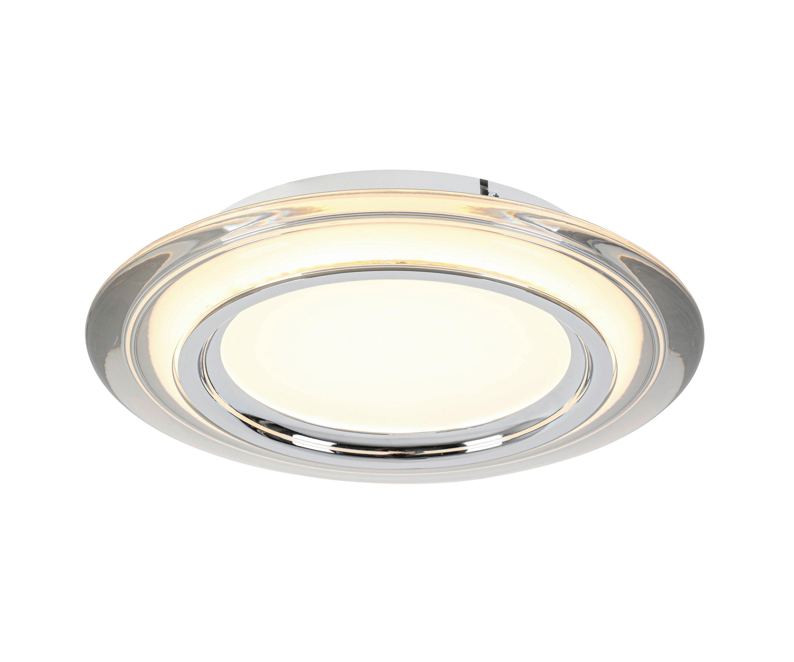 LED-DECKENLEUCHTE Macon 35/6 cm   - Chromfarben/Transparent, Design, Kunststoff/Metall (35/6cm) - Novel