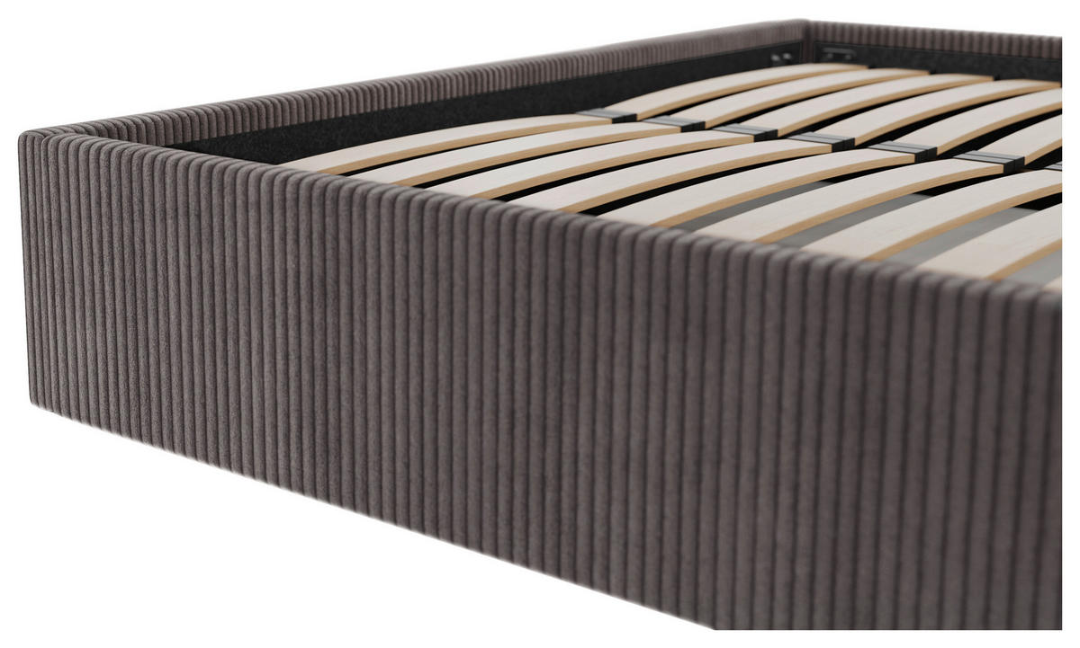 POLSTERBETT Bettkasten, Lattenrost 140/200 cm  in Anthrazit  - Anthrazit/Schwarz, Design, Holz/Textil (140/200cm) - Boxxx