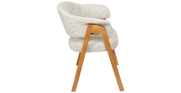 ARMLEHNSTUHL   Bouclé  Sandfarben  - Sandfarben/Eichefarben, KONVENTIONELL, Holz/Textil (63,5/82/58cm) - Linea Natura