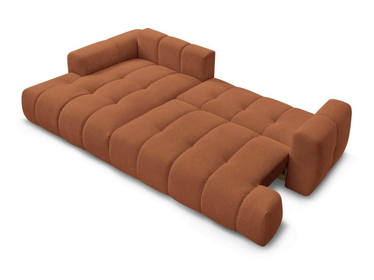 ECKSCHLAFSOFA FUJI Leinenoptik Orange  inkl.  - Schwarz/Orange, MODERN, Kunststoff/Textil (160/292cm)