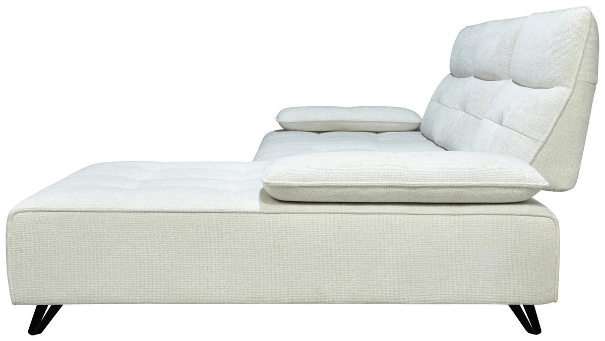 ECKSOFA Creme Chenille  - Creme/Schwarz, Design, Kunststoff/Textil (314/162cm) - Livetastic