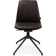 STUHL  in Aluminium Echtleder pigmentiert Metall, Leder  - Dunkelbraun/Schwarz, Design, Leder/Metall (46/81,5-84,5/55cm) - Johann Jakob