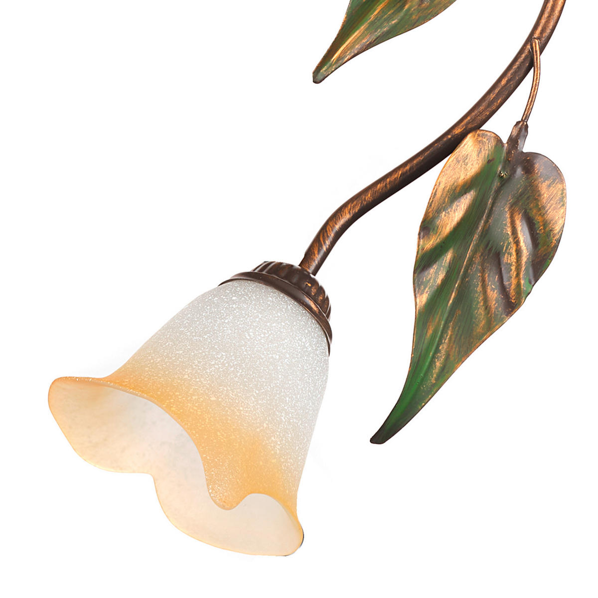 DECKENLEUCHTE 70/28/28 cm   - Bronzefarben/Olivgrün, ROMANTIK / LANDHAUS, Glas/Metall (70/28/28cm)