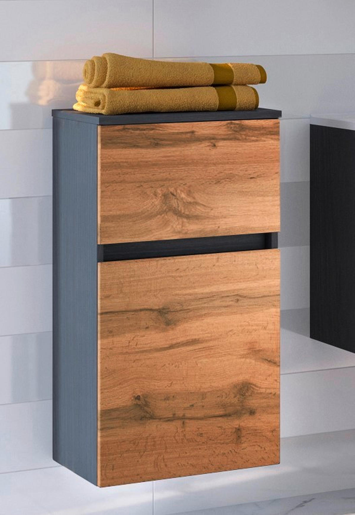UNTERSCHRANK 40/79/35 cm   - Silberfarben/Eiche Wotan, Design, Holzwerkstoff/Kunststoff (40/79/35cm) - Held