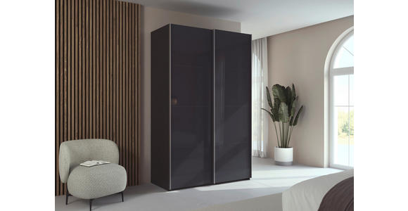 SCHWEBETÜRENSCHRANK 137/223/68 cm 2-türig Schwarz, Weiß  - Alufarben/Schwarz, Design, Glas/Holzwerkstoff (137/223/68cm) - Xora