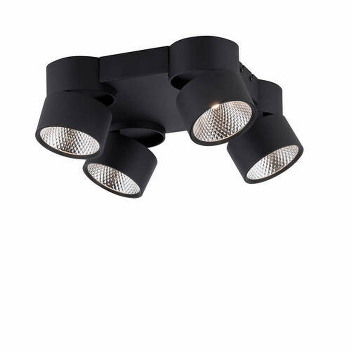 LED-DECKENLEUCHTE 40.5/40.5/15.5 cm   - Schwarz, Basics, Kunststoff/Metall (40.5/40.5/15.5cm) - Neuhaus PURE