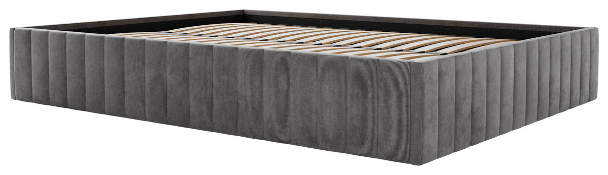 POLSTERBETT Bettkasten, Lattenrost 180/200 cm  in Anthrazit  - Anthrazit/Schwarz, Design, Holz/Textil (180/200cm) - Boxxx