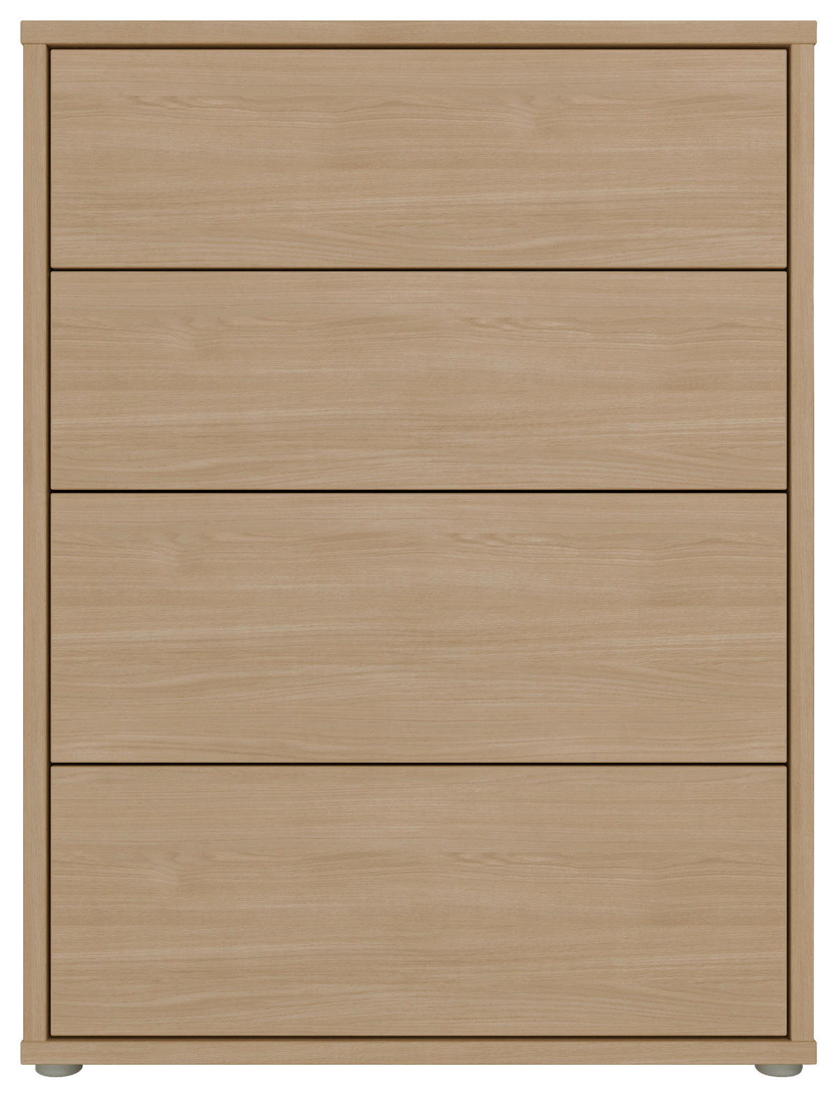 KOMMODE , 75/99/35 cm, 4 Schublade(n)  - Eichefarben/Silberfarben, Trend, Holzwerkstoff/Kunststoff (75/99/35cm) - Carryhome