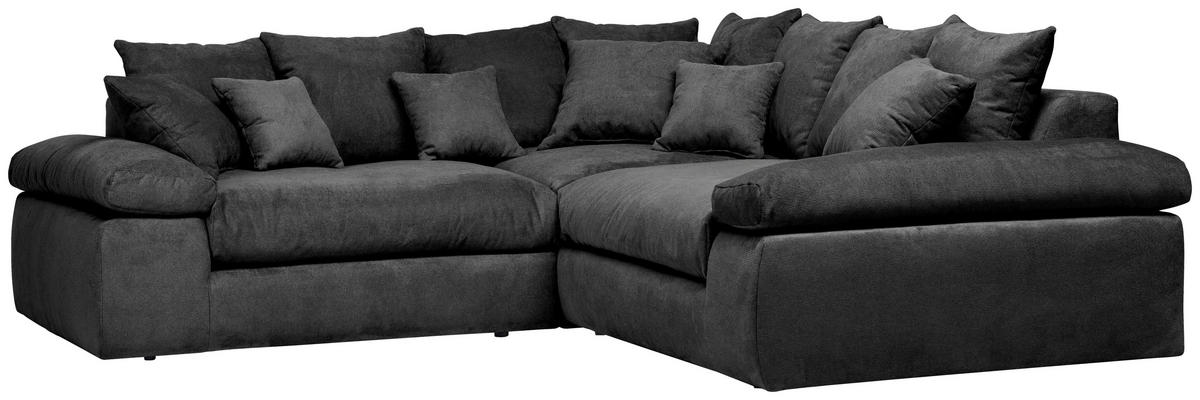Freisteller von Carryhome ECKSOFA Schwarz Webstoff.