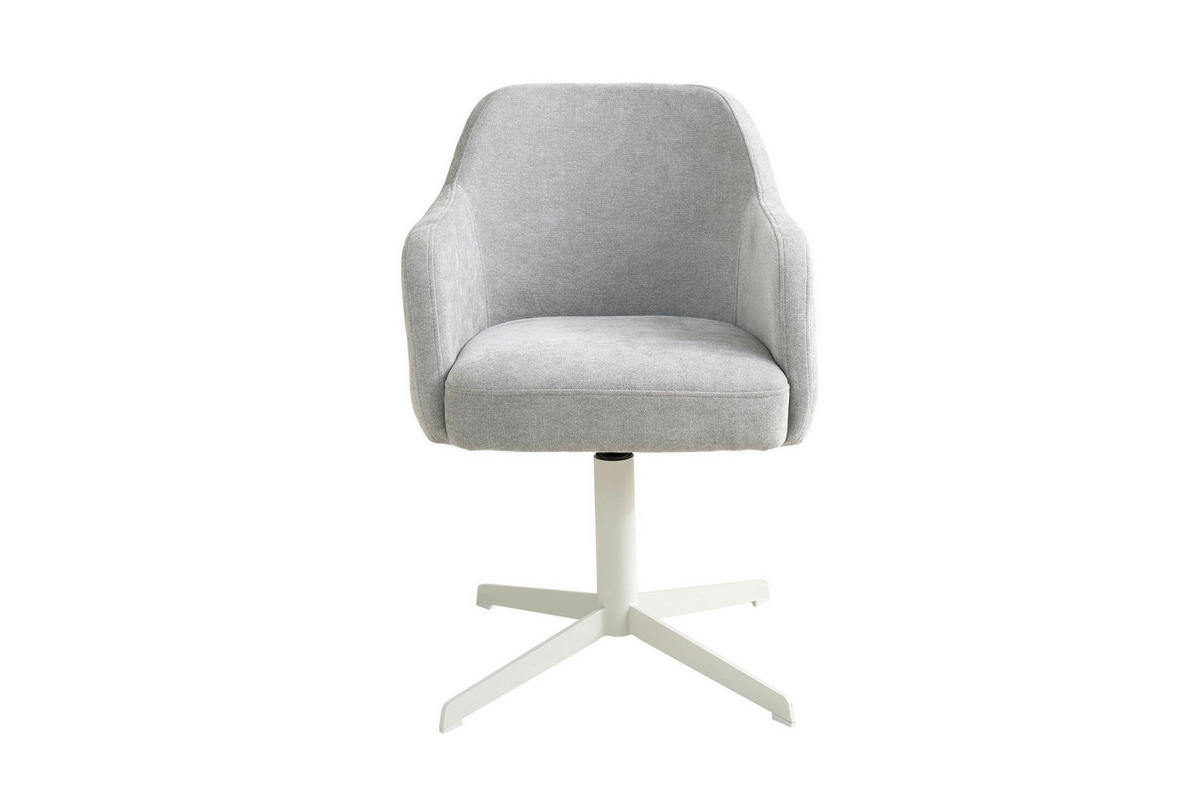 ARMLEHNSTUHL  Sitzfläche 360° drehbar Webstoff  Greige  - Greige/Seidengrau, Modern, Textil/Metall (59/86/63cm) - Schöner Wohnen