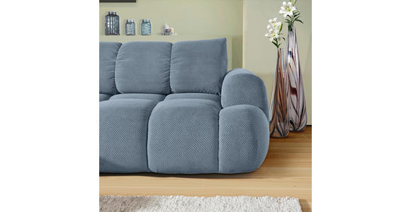 ECKSOFA  in Flachgewebe Blau  - Blau/Schwarz, KONVENTIONELL, Kunststoff/Textil (174/274cm) - Carryhome