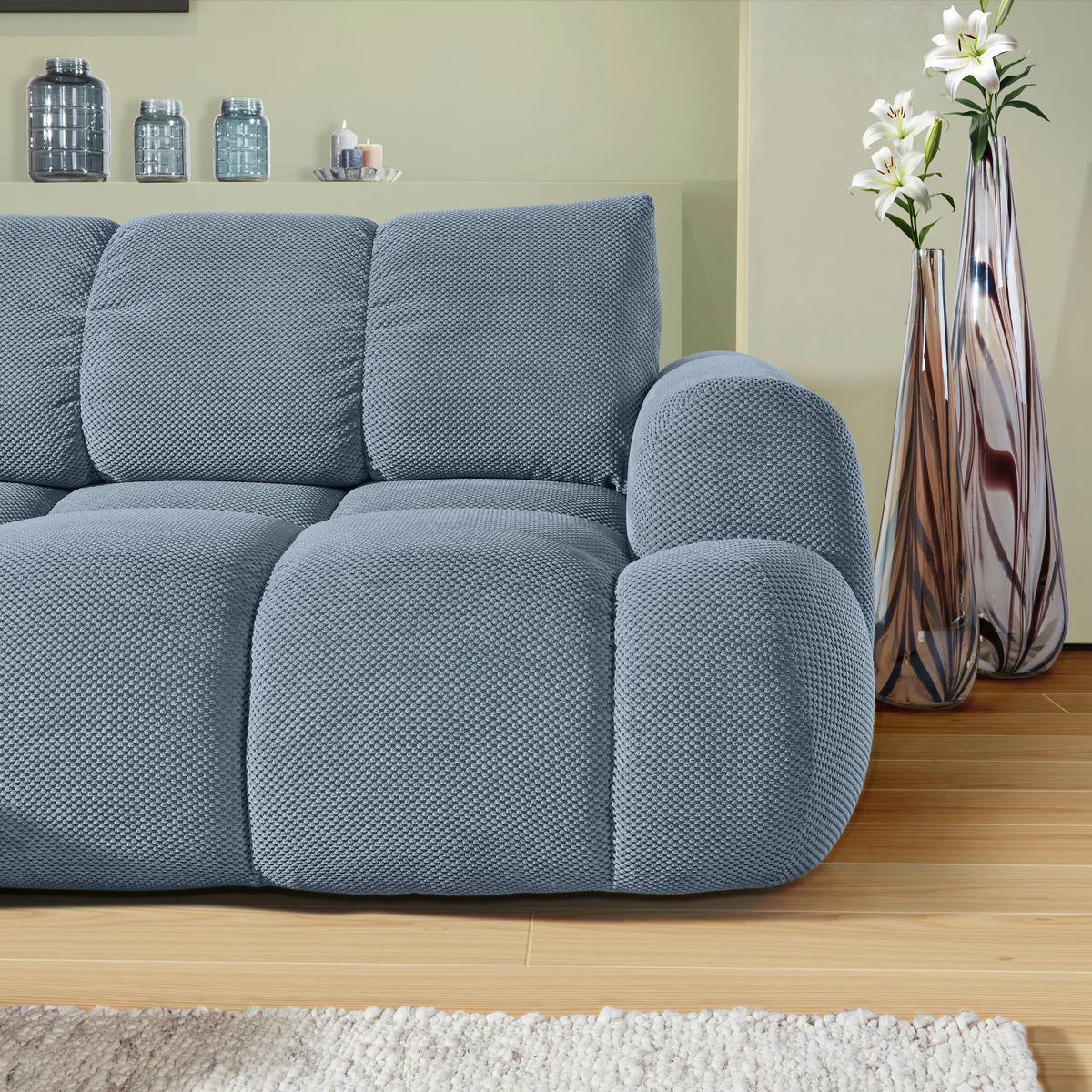 HÖRNSOFFA i flatväv blå  - blå/svart, Klassisk, textil/plast (174/274cm) - MID.YOU