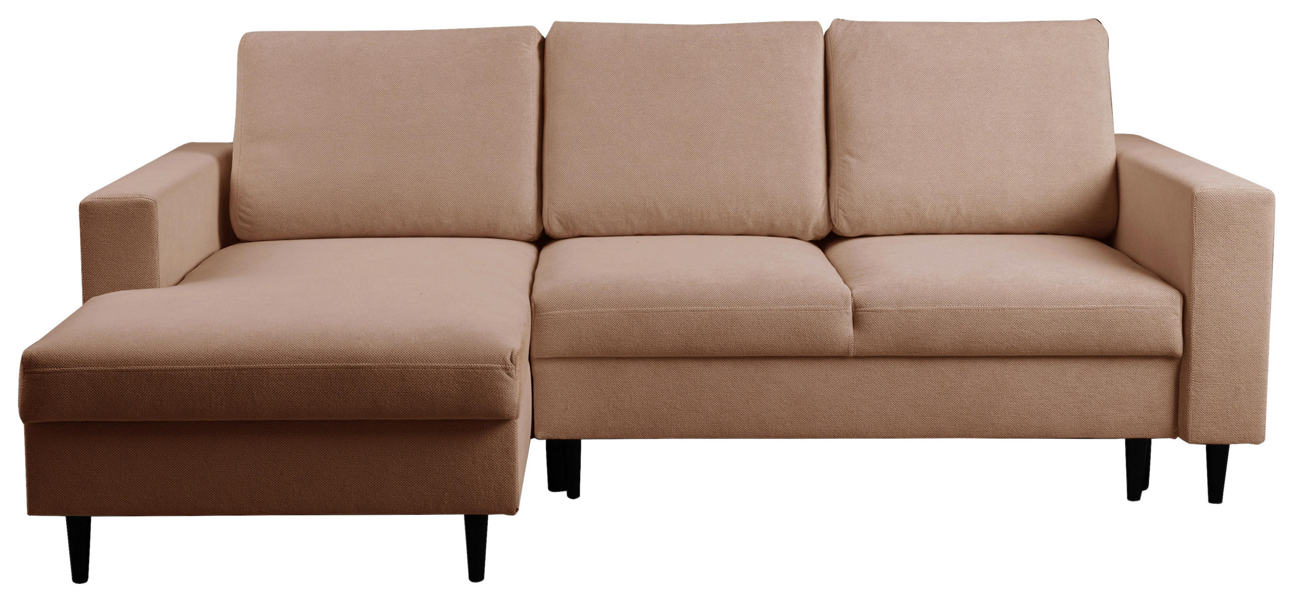 ECKSOFA in Struktur Braun  - Schwarz/Braun, Modern, Holz/Kunststoff (145/230cm) - MID.YOU