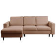 ECKSOFA  in Struktur Braun  - Schwarz/Braun, MODERN, Holz/Kunststoff (145/230cm) - Carryhome