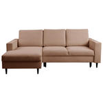 ECKSOFA in Struktur Braun  - Schwarz/Braun, MODERN, Holz/Kunststoff (145/230cm) - Carryhome