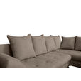 ECKSOFA Braun Struktur - Schwarz/Braun, KONVENTIONELL, Textil/Metall (274/194cm) - Carryhome