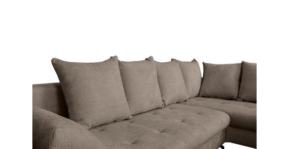 ECKSOFA Braun Struktur - Schwarz/Braun, KONVENTIONELL, Textil/Metall (274/194cm) - Carryhome
