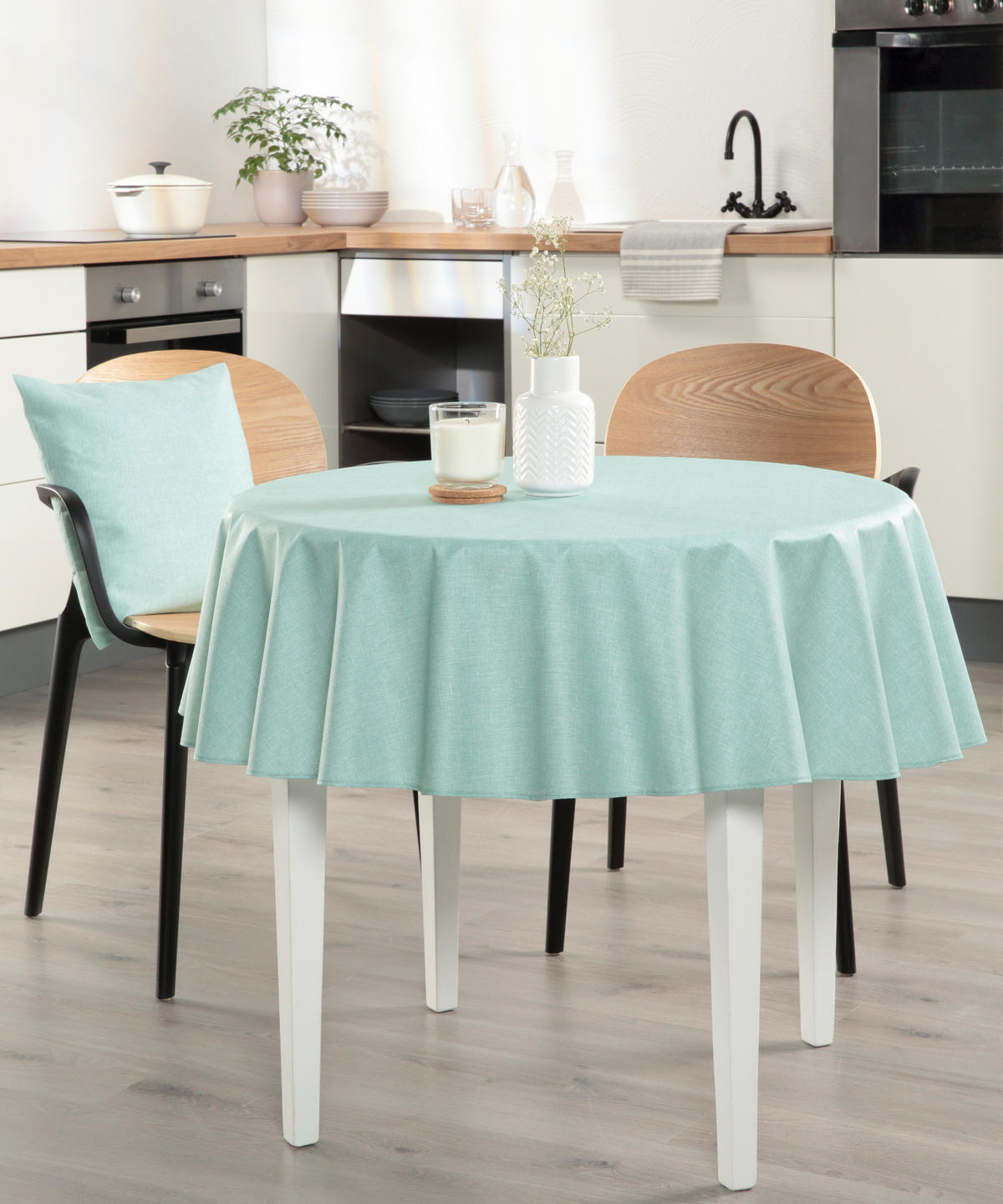 TISCHDECKE OSLO Textil Pastellblau 140 cm  - Pastellblau, Basics, Textil (140cm) - Peyer Syntex