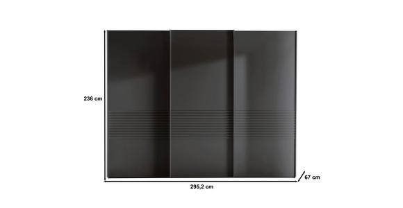 SCHWEBETÜRENSCHRANK in Graphitfarben - Graphitfarben, Design, Holzwerkstoff/Metall (300/236/67cm) - Novel