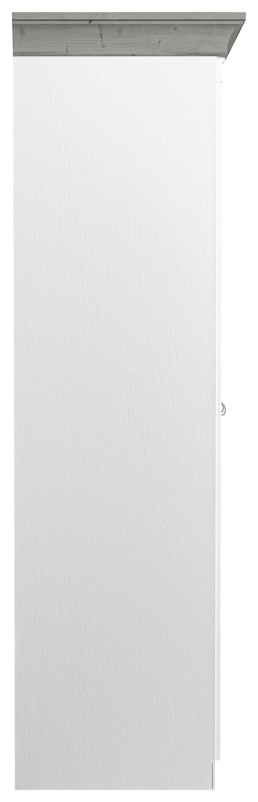 DREHTÜRENSCHRANK 108/210/64 cm,  in Grau, Weiß, 2-türig  - Weiß/Grau, ROMANTIK / LANDHAUS, Holz/Holzwerkstoff (108/210/64cm) - Boxxx