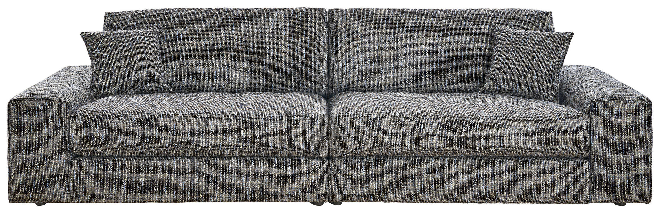 BIGSOFA Webstoff Blaugrau  - Blaugrau/Schwarz, KONVENTIONELL, Kunststoff/Textil (300/81/120cm) - SetOne by Musterring