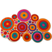 TEPPICH 170/240 cm Blau, Multicolor, Orange, Rosa, Rot, Limette  - Blau/Rot, Design, Kunststoff/Textil (170/240cm) - Kare-Design