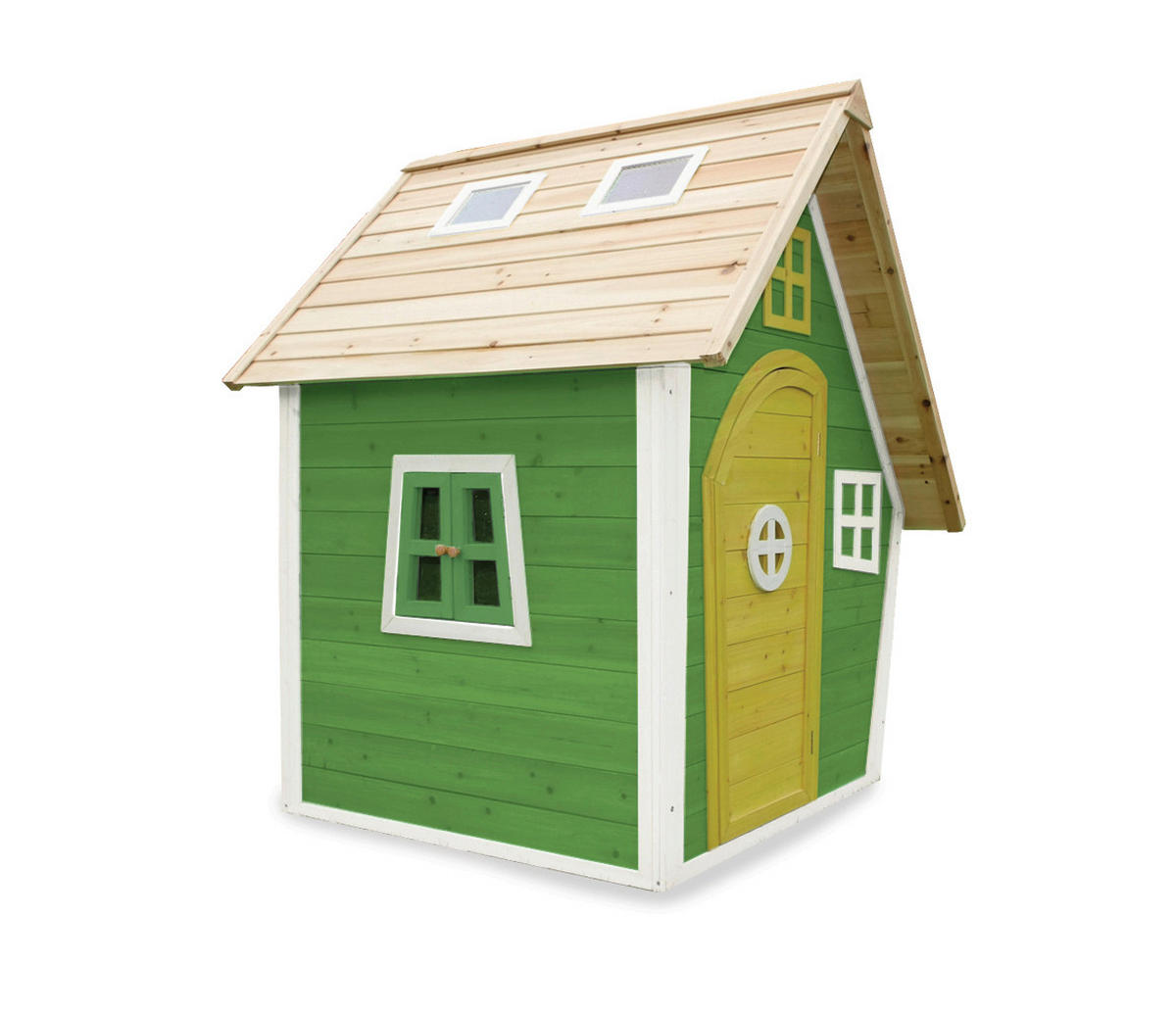 SPIELHAUS  - Grün, KONVENTIONELL, Holz (128/108/171cm) - EXIT Toys