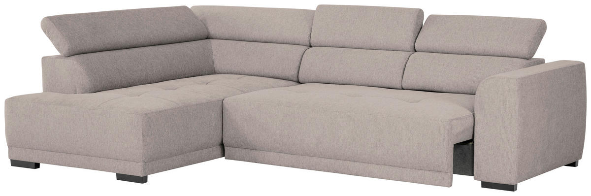 ECKSOFA in Struktur Taupe  - Taupe/Schwarz, Design, Kunststoff/Textil (205/284cm) - MID.YOU