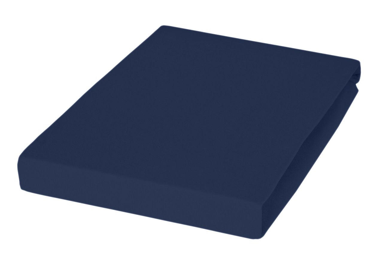Janine Topper-Spannbetttuch Blaugrau, Dunkelblau 200x200 cm