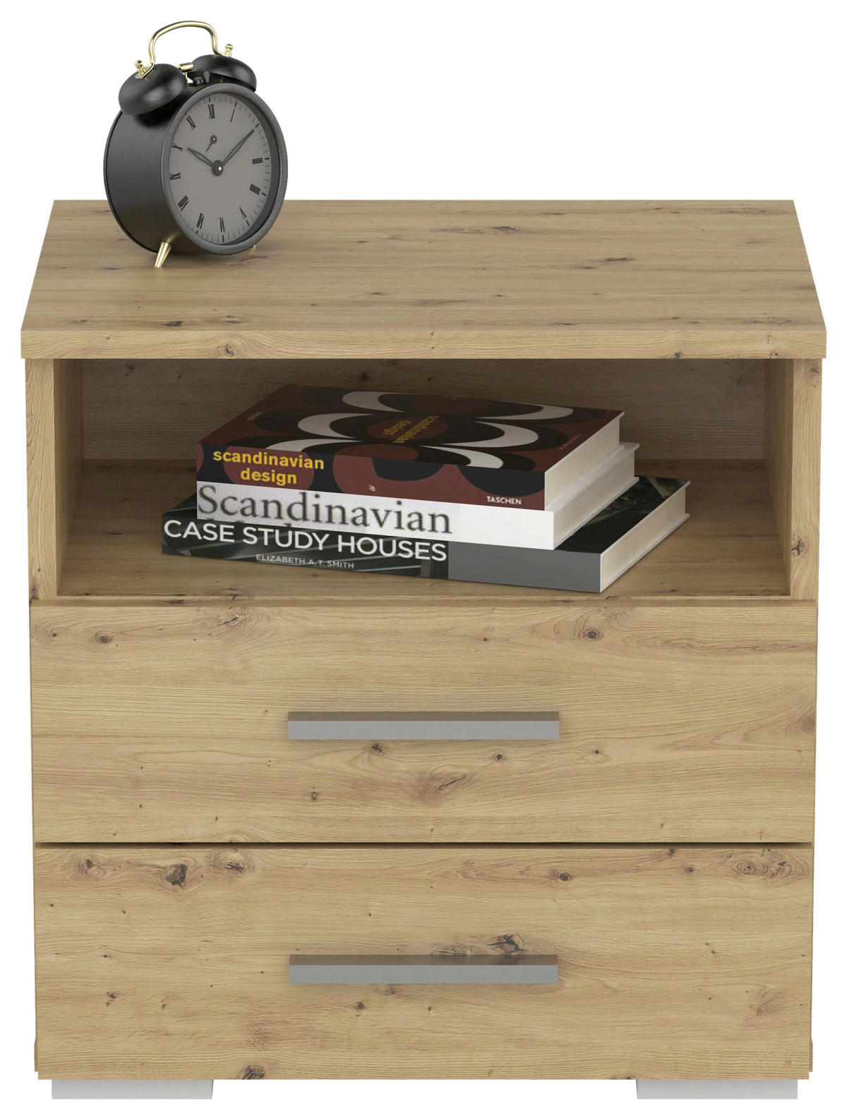 NOPTIERĂ in stejar Artisan  - stejar Artisan/culoare aluminiu, Konventionell, plastic/material pe bază de lemn (45/47/35cm) - Carryhome
