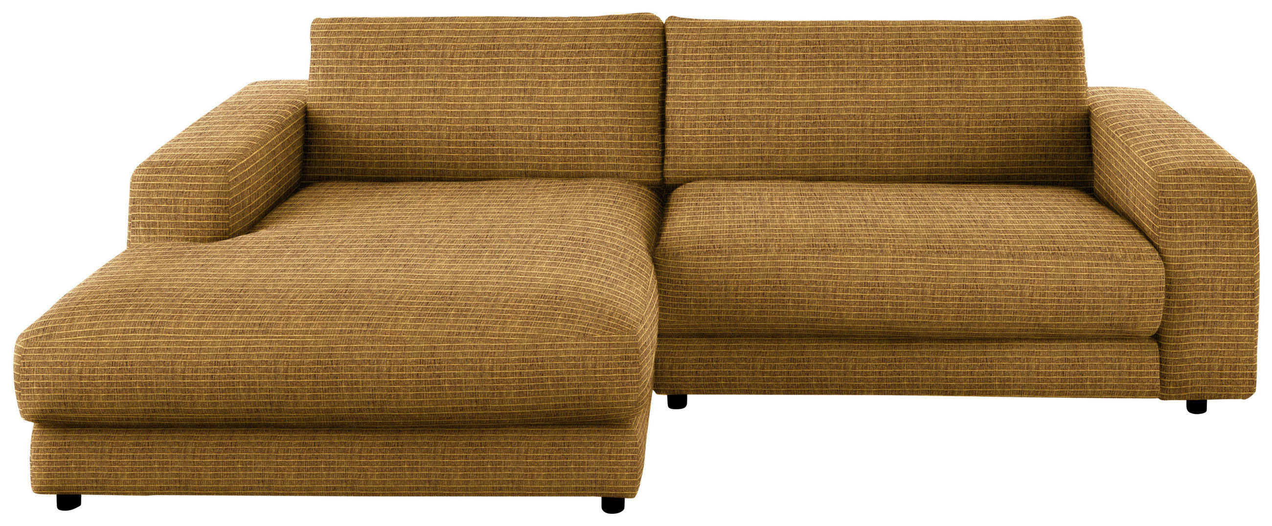 ECKSOFA in Chenille Hellgrün, Goldfarben  - Goldfarben/Schwarz, Design, Kunststoff/Textil (190/270cm) - Lomoco