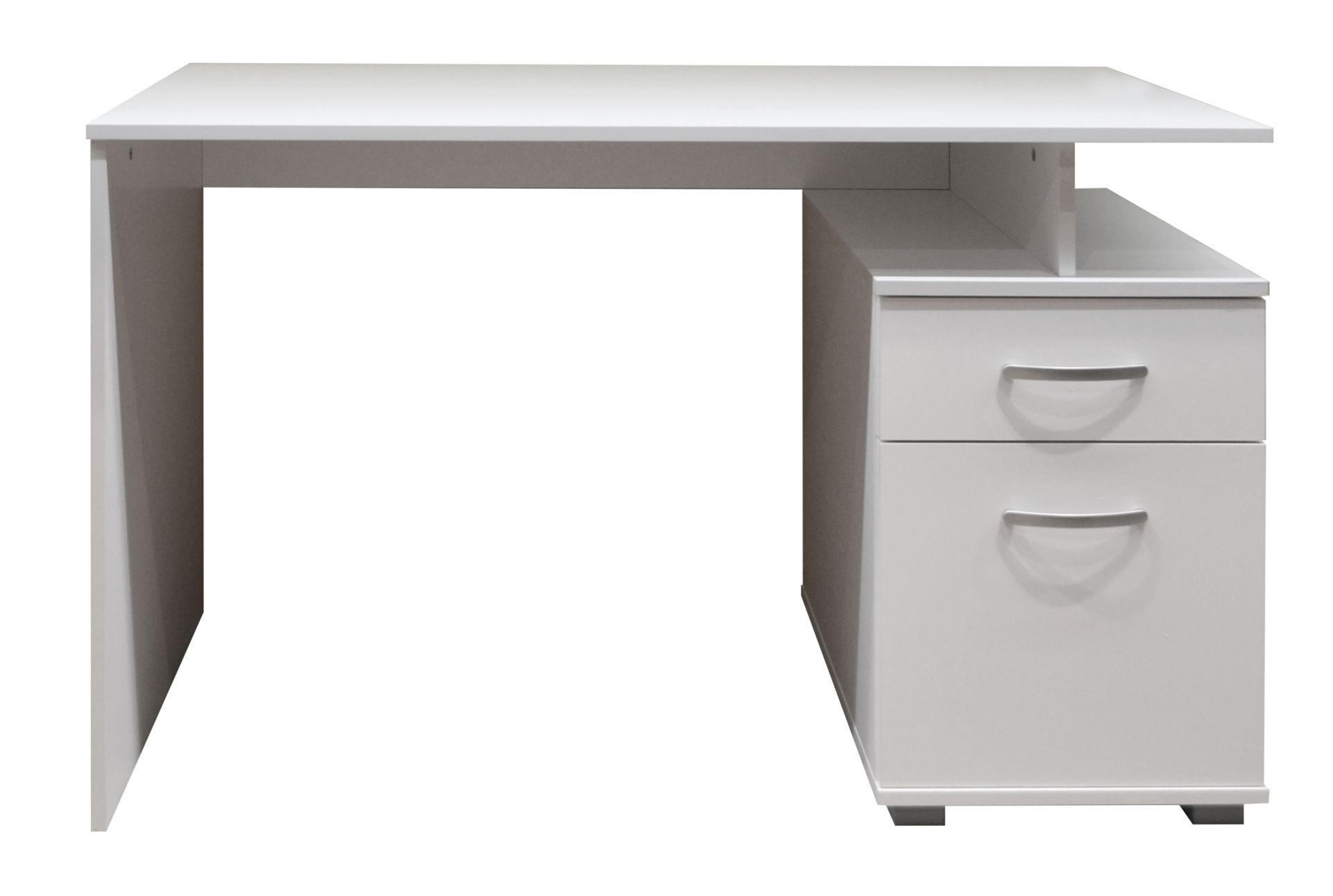 PISAĆI STOL  bijela  drvni materijal  - bijela, Moderno, drvni materijal/metal (120/60/75cm)