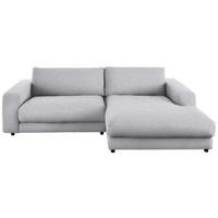 ECKSOFA in Flachgewebe Hellblau  - Schwarz/Hellblau, Design, Kunststoff/Textil (270/190cm) - Lomoco
