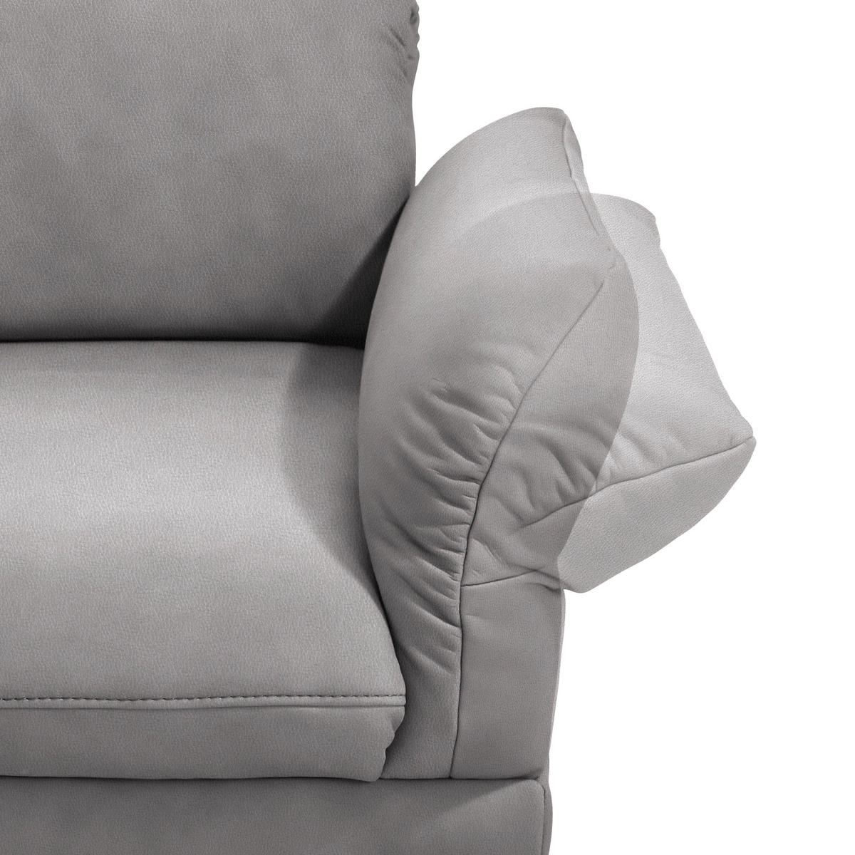 ECKSOFA in Echtleder Hellgrau  173/308 cm  - Anthrazit/Hellgrau, Design, Leder/Metall (173/308cm) - Joop!