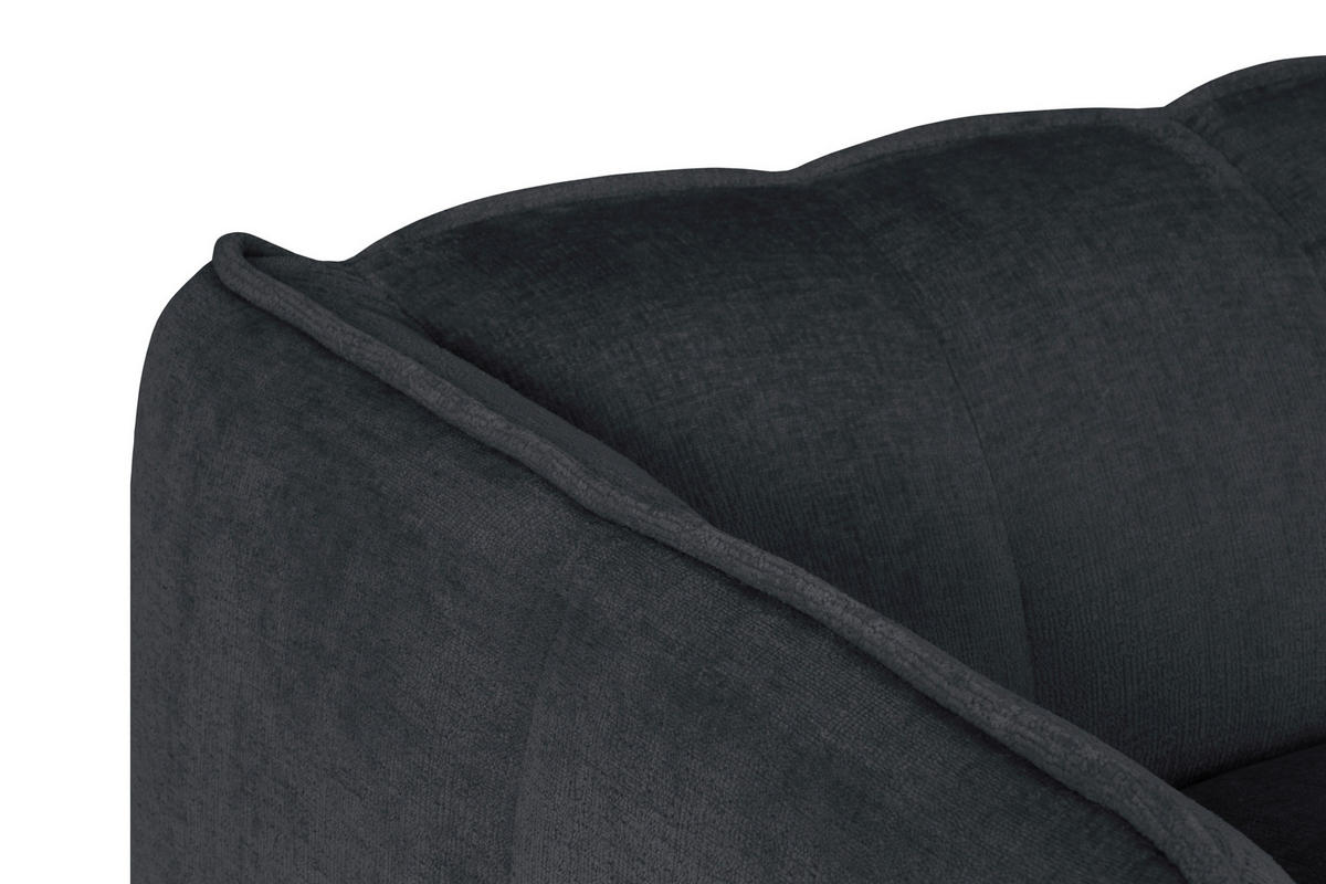 ECKSOFA  LIVOLI Grau Chenille  - Schwarz/Grau, Design, Textil (218/290cm) - MID.YOU