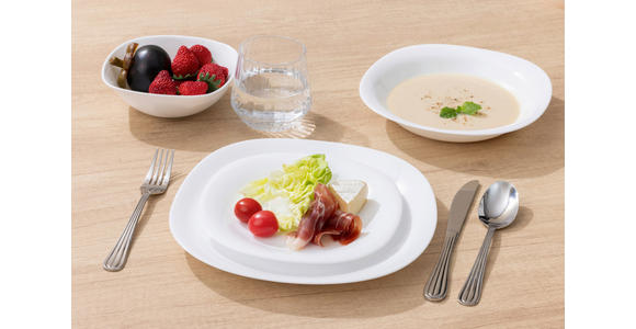 TAFELSERVICE 16-teilig  - Weiß, Basics, Glas - Boxxx