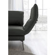 RÉCAMIERE in Echtleder Dunkelgrau  - Chromfarben/Dunkelgrau, Design, Leder/Metall (209/85-109/95-16cm) - Dieter Knoll