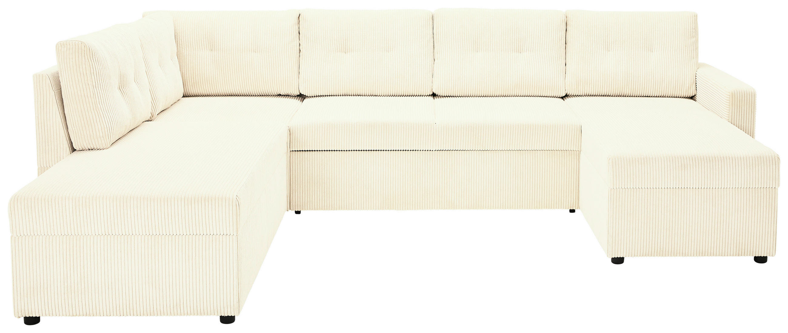WOHNLANDSCHAFT in Cord Creme  - Creme/Schwarz, Konventionell, Kunststoff/Textil (155/293/126cm) - Ti'me