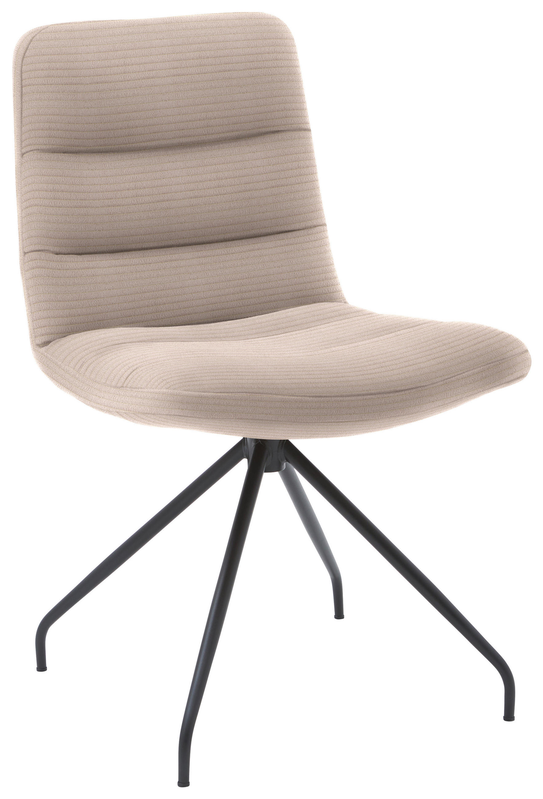 STUHL  in Cord  - Taupe/Schwarz, Design, Textil/Metall (52/88/66cm) - Dieter Knoll