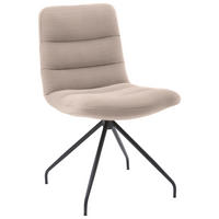 STUHL  in Cord  - Taupe/Schwarz, Design, Textil/Metall (52/88/66cm) - Dieter Knoll