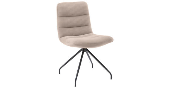 STUHL  in Cord Textil  - Taupe/Schwarz, Design, Textil/Metall (52/88/66cm) - Dieter Knoll