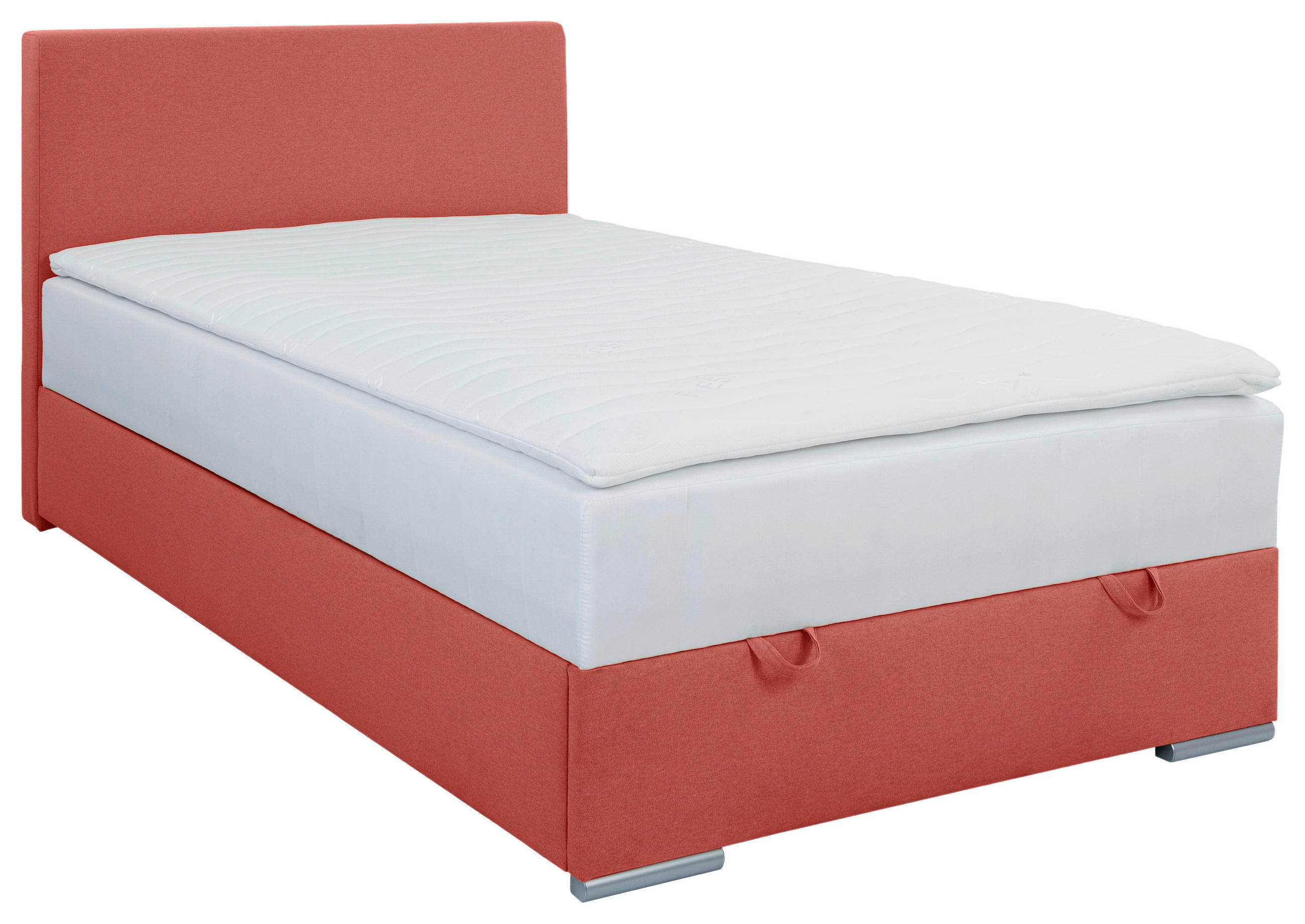 BOX-ÁGY 140/200 cm  piros  - króm/piros, Konventionell, műanyag/textil (140/200cm) - Carryhome