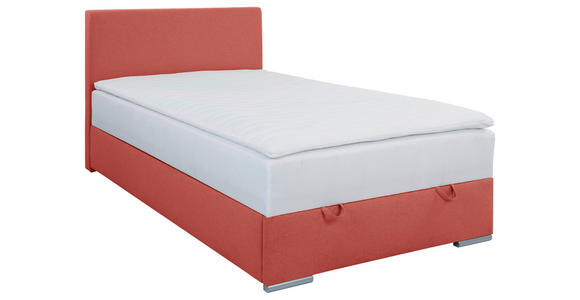 BOXBETT 90/200 cm  in Rot  - Chromfarben/Rot, KONVENTIONELL, Kunststoff/Textil (90/200cm) - Carryhome