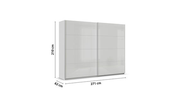SCHWEBETÜRENSCHRANK  in Seidengrau  - Seidengrau/Alufarben, KONVENTIONELL, Glas/Holzwerkstoff (271/210/62cm) - Xora