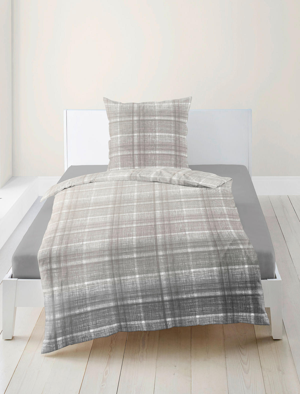 BETTWÄSCHE 2-teilig Biber 135/200 cm  - Naturfarben, Design, Textil (135/200cm) - Bierbaum